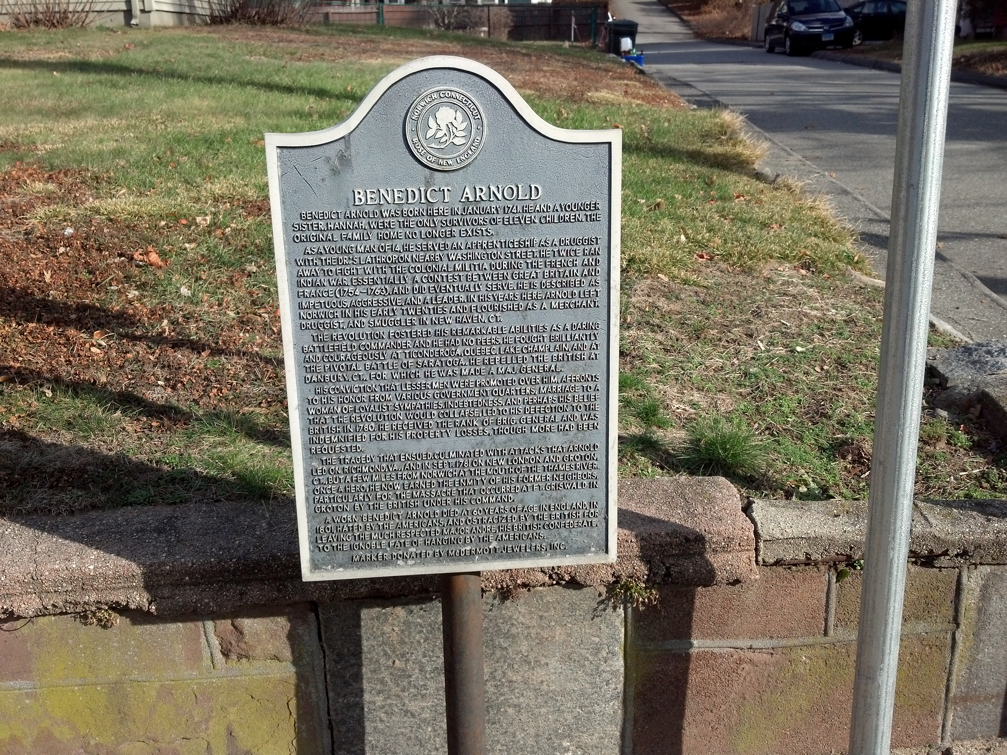 Benedict Arnold Plaque